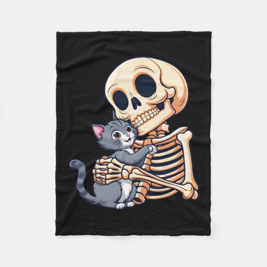 かわいいハロウィンの仮装スカル フリースブランケット (正面)