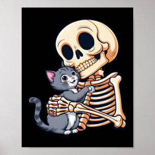 かわいいハロウィンの仮装スカル ポスター