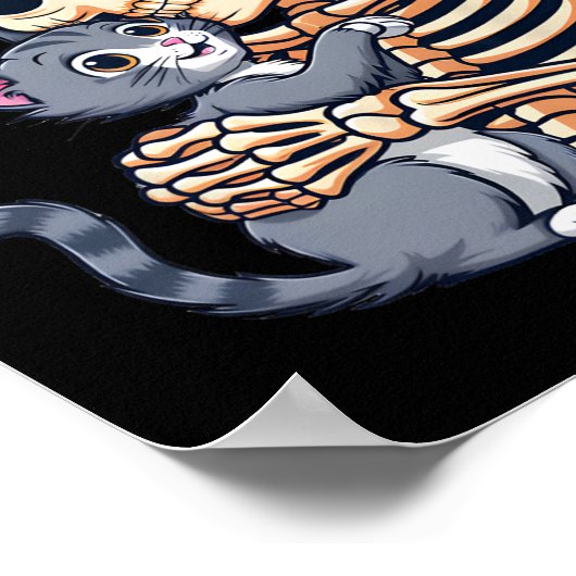 かわいいハロウィンの仮装スカル ポスター (角)