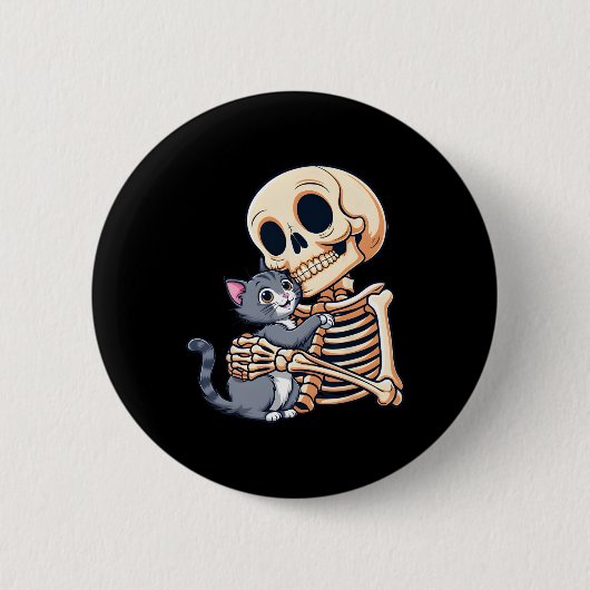 かわいいハロウィンの仮装スカル 缶バッジ (正面)