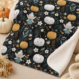 かわいいハロウィンの妖精とパステルパンプキン シェルパブランケット