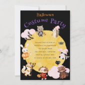 かわいいハロウィンの子供たちのコスチュームパーティー 招待状 (正面)
