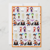 かわいいハロウィンの子供の衣装パーティー 招待状 (裏面)