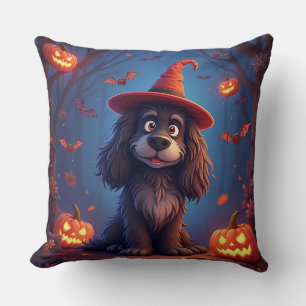 🐾🎃 かわいいハロウィンの子犬のあったかさ スプーキーな秋の雰囲気 クッション