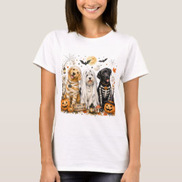 かわいいハロウィンの子犬グラフィック Tシャツ