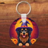 🐶🎃 かわいいハロウィンの子犬デザイン 👻✨ キーホルダー (正面)