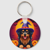 🐶🎃 かわいいハロウィンの子犬デザイン 👻✨ キーホルダー (裏面)