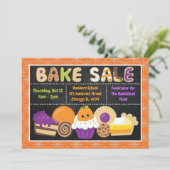 かわいいハロウィンの学校お菓子販売 招待状 (スタンド正面)