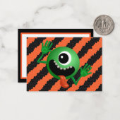 かわいいハロウィンの宇宙人カード ノートカード (正面/裏面インサイチュ)