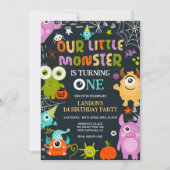 かわいいハロウィンの小さなモンスターが１歳になる 招待状 (正面)