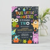 かわいいハロウィンの小さなモンスターが２歳になる 招待状 (スタンド正面)