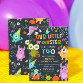 かわいいハロウィンの小さなモンスターは２歳になる 招待状
