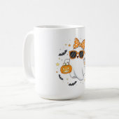 かわいいハロウィンの幽霊とかぼちゃ コーヒーマグカップ (正面左)