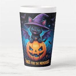かわいいハロウィンの幽霊とコウモリのギフトアイデア カフェラテマグ