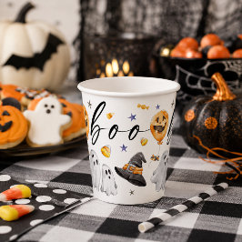 かわいいハロウィンの幽霊のかぼちゃの水彩パーティー 紙コップ