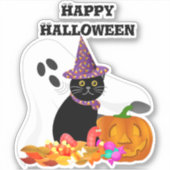 かわいいハロウィンの幽霊のカットステッカー シール (正面)