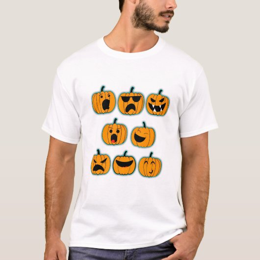 かわいいハロウィンの幽霊のキャラクターデザイン Tシャツ (正面)