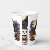 かわいいハロウィンの幽霊のコーヒーカップ水彩画 紙コップ (左)