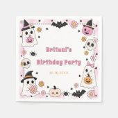 かわいいハロウィンの幽霊のスプークタクラー誕生日 スタンダードカクテルナプキン (正面)