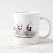 かわいいハロウィンの幽霊のスマイル 👻 ジャンボコーヒーマグカップ (右)