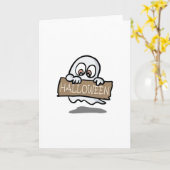 かわいいハロウィンの幽霊のデザイン カード (黄色い花)