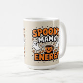かわいいハロウィンの幽霊のママエネルギー コーヒーマグカップ (正面右)