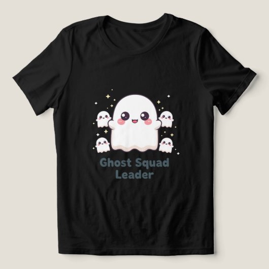かわいいハロウィンの幽霊のリーダー トライブレンドTシャツ (デザイン正面)