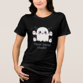 かわいいハロウィンの幽霊のリーダー トライブレンドTシャツ (正面)
