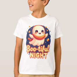 かわいいハロウィンの幽霊の夜Tシャツデザイン Tシャツ