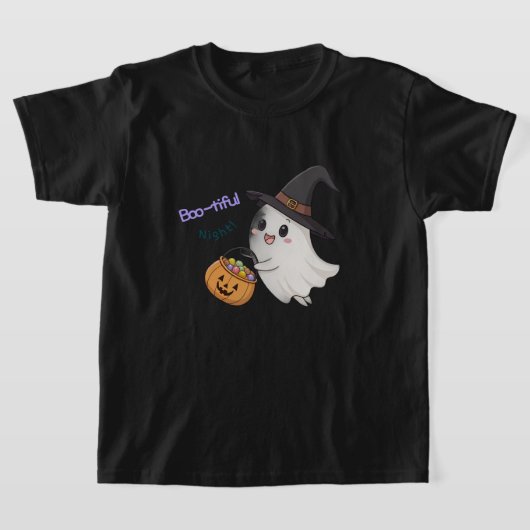 かわいいハロウィンの幽霊の子供Tシャツ Tシャツ (レイダウン)