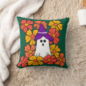 かわいいハロウィンの幽霊の花畑 クッション (ブランケット)