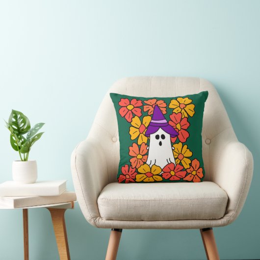 かわいいハロウィンの幽霊の花畑 クッション (椅子)