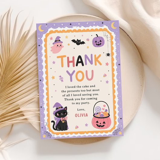 かわいいハロウィンの幽霊の誕生日 サンキューカード