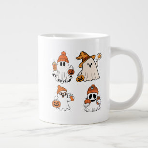 かわいいハロウィンの幽霊カボチャデザイン ジャンボコーヒーマグカップ