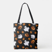 かわいいハロウィンの幽霊カボチャ柄 トートバッグ (裏面)