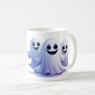 かわいいハロウィンの幽霊トリオ 友好的な笑顔 👻 コーヒーマグカップ