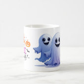 かわいいハロウィンの幽霊トリオ 友好的な笑顔 👻 コーヒーマグカップ (中央)