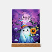 かわいいハロウィンの幽霊パーティー1歳の誕生日 アクリルサイン (正面)