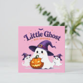  かわいいハロウィンの幽霊 カード (スタンド正面)