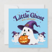  かわいいハロウィンの幽霊 カード (裏面)