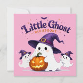  かわいいハロウィンの幽霊 カード (正面)