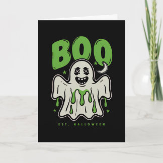 かわいいハロウィンの幽霊 BOO スライム カード