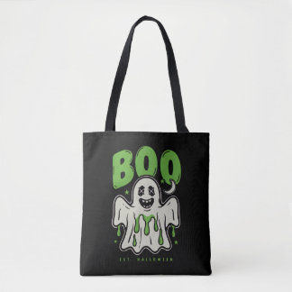 かわいいハロウィンの幽霊 BOO スライム トートバッグ