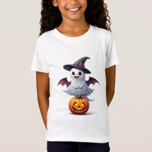 かわいいハロウィンの幽霊👻 Tシャツ (正面)