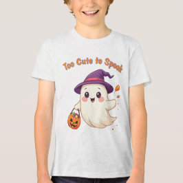 かわいいハロウィンの幽霊Tシャツ 男女兼用 トライブレンドTシャツ