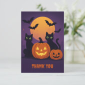かわいいハロウィンの感謝カード - 黒猫 サンキューカード (スタンド正面)