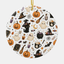 かわいいハロウィンの水彩パターン ブラックキャット
