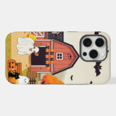 かわいいハロウィンの牛と農場 iPhoneケース (裏面横)