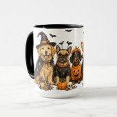 かわいいハロウィンの犬たち マグカップ (正面左)