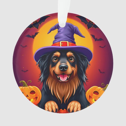 かわいいハロウィンの犬 オーナメント (正面)